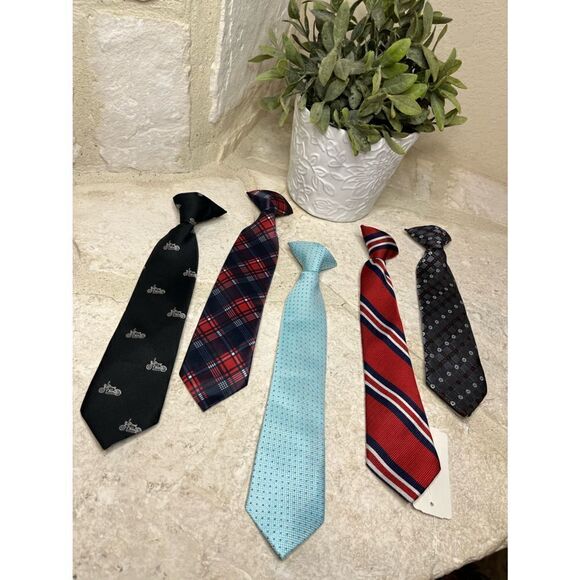 Neckties clip on assortment of 5 - Picture 1 of 1